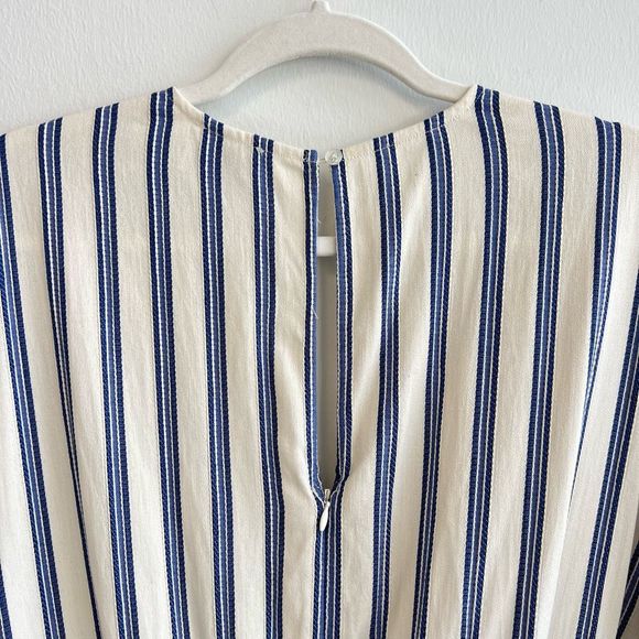 Anthropologie Greylin Blue Striped Josie Romper Shorts Size M Belted Soft - Picture 10 of 16